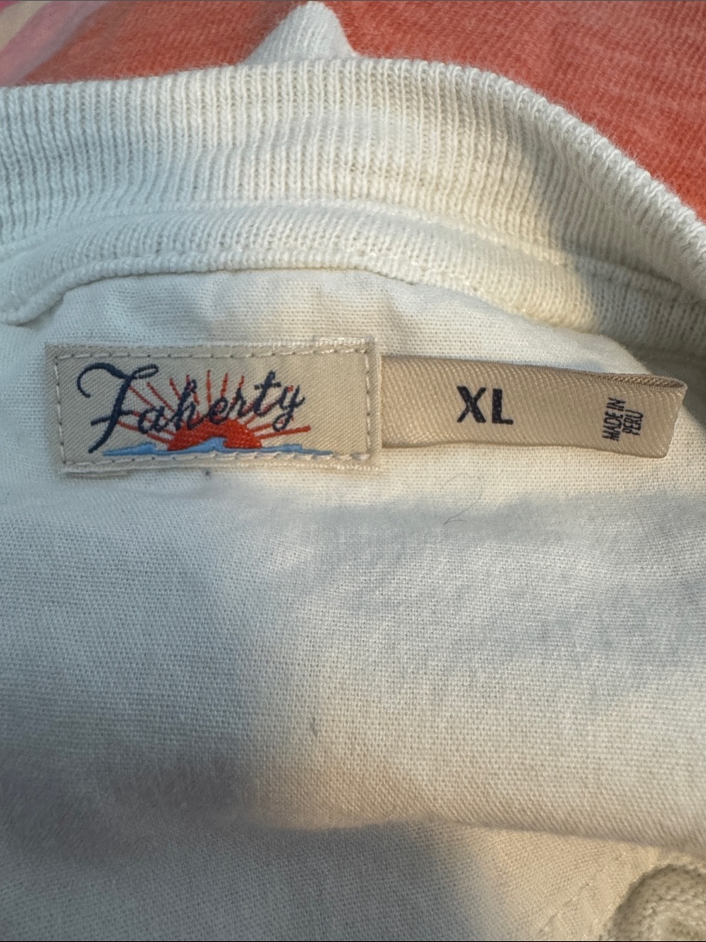 Faherty Sunwashed Slub Crewneck Soleil Sunset Waves Sweatshirt - Picture 6 of 6